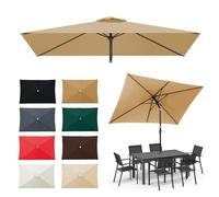 Generico 6 Stecche Telo di Ricambio per Ombrelloni per Esterni, Impermeabile Baldacchino di Rechange Ombrellone, AntiUV 30+, Nessuno Sbiadimento, Rettangolare, 2.1X1.4 3x2m(Khaki,2.1X1.4m)