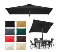 Generico 6 Stecche Telo di Ricambio per Ombrelloni per Esterni, Impermeabile Baldacchino di Rechange Ombrellone, AntiUV 30+, Nessuno Sbiadimento, Rettangolare, 2.1X1.4 3x2m(Black,2.1X1.4m)