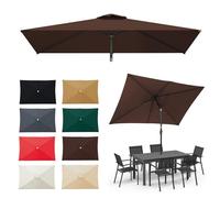 Generico 6 Stecche Telo di Ricambio per Ombrelloni per Esterni, Impermeabile Baldacchino di Rechange Ombrellone, AntiUV 30+, Nessuno Sbiadimento, Rettangolare, 2.1X1.4 3x2m(Coffee,3x2m)
