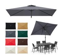Generico 6 Stecche Telo di Ricambio per Ombrelloni per Esterni, Impermeabile Baldacchino di Rechange Ombrellone, AntiUV 30+, Nessuno Sbiadimento, Rettangolare, 2.1X1.4 3x2m(Gray,1.9x1.25m)