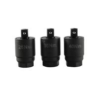 Generico 60740 Set adattatore coppia 3 pezzi Trasforma qualsiasi cricchetto o barra di rottura da 3/8" in una chiave dinamometrica da 25, 35 o 40 Newton-Meter Adattatore a cricchetto