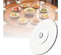 Generico 60cm 80cm 90cm Lazy Susan Vassoio Rotante Grande, Piatto Da Portata Rotondo Trasparente In Vetro, Piatto Girevole per Tavolo Da Pranzo(70cm(28in))