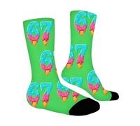 Generico 67 Calzini Gelato 6 7 Meme Novità Sei Sette Numeri Calzinis Bambini Bambine Ragazzi Calzini al Ginocchio con Motivi Cartoon Morbidi Elastici Comodi per tutti i giorni Feste in maschera