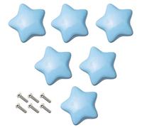 Generico 6pcs Maniglie Cassetti A Forma Di Stella Di Colore 5x5x3.2cm