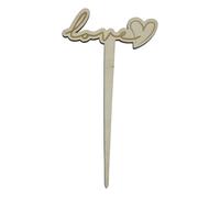 Generico 6X Pick Garden in Legno Scritta Love con Cuore 22x12 cm