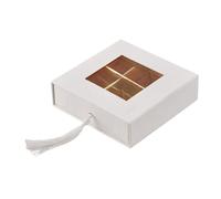 Generico 6X Scatola degustazione Confetti TELATA Bianca 12x4 cm BOMBONIERA