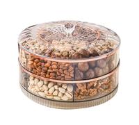 Generico 7 Compartments Rotating Box,Snack Box Container With Lid And Handle | For Fruit Nut Food Storage Serving Party Picnic Wedding