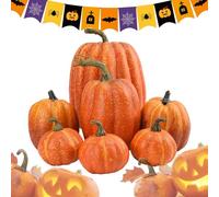 Generico 7 Pezzi Set Di Zucche Artificiali | Zucche Artificiali Per Decorare | Zucca Artificiale Di Grandi Dimensioni | Zucche Di Schiuma | Decorazioni Autunnali Di Zucca Da Raccolta