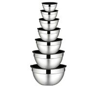 Generico 7 Pieces Airtight Lids Stainless Steel Nesting Round | Kitchen Food Prep Mixing Bowls,for Sauce Grain Snacks Seasonings Ve Getables Dough Fruits