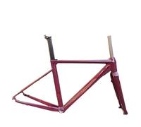 Generico 700C Telaio for Bicicletta da Strada Forcella in Lega di Alluminio con Montaggio Piatto Freno a Disco Passaggio Cavi Interno 48/50/52/54cm Bici(Red,52cm)