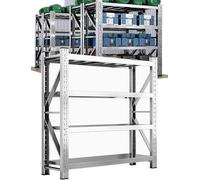 Generico 78" H Garage Shelving,7495lb,Heavy Duty Garage Shelving Units and Storage Adjustable 4 Tier Stainless Steel Industrial Shelves,Utility Rack Shelf(180x40cm/70.9x15.7in)
