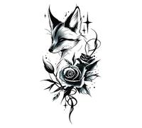 Generico 8 Fogli Colorati di Tatuaggi Finti da Donna a Forma di Rosa del Re Leone, Adesivi temporanei Impermeabili, Animali, Volpi, Teschi, Braccia, Arte, Bellezza, Totem, Vernice(16-QTBS-8576)