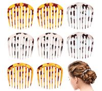 Generico 8 Pezzi Pettini Laterali per Chioma Fini in Plastica Liscia, Accessori Decorativi per Acconciature da Sposa e Uso Quotidiano, Fermagli Antiscivolo Leggeri per Feste e Matrimoni