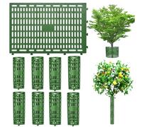 Generico 8 Pezzi Protezione per Tronco d’Albero Grande - Plastica Flessibile Espandibile & Regolabile, Protegge la Corteccia da Decespugliatori e Morso, Circolazione Aria per Crescita Sana (Verde)