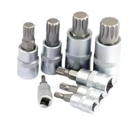 Generico 8 pezzi Set di prese bit 1/4 "3/8" 1/2 "adattatore M4 M5 M6 M8 M10 M12 M14 M16 punte scanalate for chiave a cricchetto dinamometrica