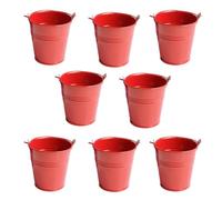 Generico 8 Pezzi Vaso da Fiori in Metallo Rosso, Secchiello Sospeso