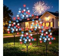 Generico 8 Piece Solar American Flag Pathway Lights, US Solar Flag Lights with 8 Lighting Modes, Memorial Day Decorations with Red White and Blue Light for Garden Outdoor Yard