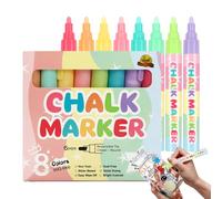 Genérico 8 Pieces Erasable Blackboard Supplies - Window Marker Pens - For Teachers Artists Students Classroom Office Kitchen Kids Store Window Holiday Glass Whiteboards