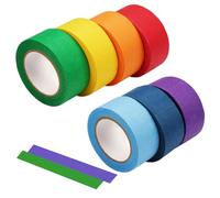 Generico 8 Rotoli Nastro Adesivo Colorato 2.5Cm X 13M Nastri Adesivi Colorati, Scrivibile Nastro Carta Colorato, Nastro Adesivo Colori, Nastro Di Carta Colorato per Pittura, Fai Da Te, Art Craft, Lab