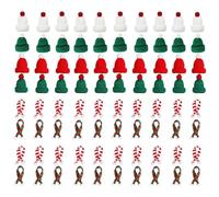 Generico 80 Pcs Mini Christmas Knitting Hats and Mini Christmas Scarf Set Knitting Doll Hat Scarf Santa Knit Hat Tree Ornaments for DIY Craft Art Doll Decoration