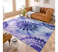 Generico 80x150 cm Tappeto per Soggiorno Modelli di Arte Tie-Dye Pelo Corto Antiscivolo Lavabile Stampato Tappeto Viola per Camera da letto, Sala da pranzo Camera dei Bambini