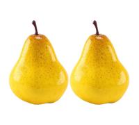 Generico 8x11cm 2PCS Giallo Pere Artificiali Decorazione del Giardino di Casa Frutta Artificiale Rifornimenti del Partito di Festa Simulazione Pera OrnamentoUtile e alla Moda