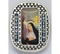 Generico 90.254.31 calamita magnete santa rita ovunque proteggimi argento smaltato a mano 3,5 cm