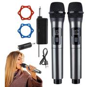 Generico a due microfoni, microfonico wireless - Microfoni karaoke portatili con ricevitore,Suono chiaro, riduzione del rumore, di microfoni per l'ospite del matrimonio, canto al karaoke