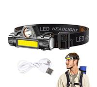 Generico a fascia per la fronte, proiettore impermeabile IPX4 - torcia per la testa per adulti, con base magnetica, lampione a LED ricaricabile, lampade per testate LED super luminose