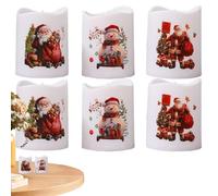 Generico a LED di Natale - 1,77x1,46 Pollici 6pcs, pilastri a per batterie in, Chiave di Telecomando Chiave, con Funzione Timer 24 Ore a 24 Ore | Sicuro per Le Famiglie con Animali domesti