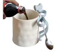 Generico À Nœud Rose - En Céramique Avec Poignée En Forme De Nœud Élégante, À Café De 500 Ml Avec Cuillère À Café, Design De Ruban Charmant, Porcelaine De Haute Qualité, À