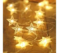 Genérico a stella con cavo per spina, 20 LED a forma di stella natalizia, striscia impermeabile da 3 metri, per finestre, interni, Natale, parete, camera da , albero, soffitto