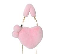 Generico a tracolla con cuore - Borse eleganti e soffici e pelose, adorabile mini, design comodo da trasportare, morbida alla | a tracolla soffice con cuore peloso per donne,