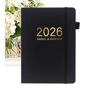 Generico A5 Notebook Journal, 2026 Writing Planner, 8.46x6.1x0.47 inches Hardcover Calendar Book, 144 Sheets Included, Compact Portable Design for School Study, Travel, Graduation, Meetings