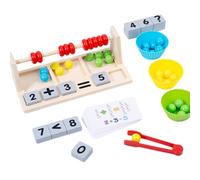 Genérico Abaco per bambini - Apprendimento precoce con legno, giocattolo matematico con perline colorate per abbinare, per bambini e ragazze in età prescolare da più di 3 anni in casa in aula e