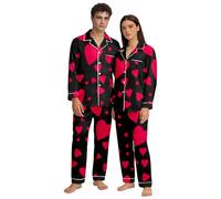 Generico Abbigliamento Donna, Pigiama Coordinato per Coppie di San Valentino con Stampa A Cuore Comodo Pigiama per E