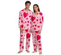 Generico Abbigliamento Donna, Pigiama Coordinato per Coppie di San Valentino con Stampa A Cuore Comodo Pigiama per E