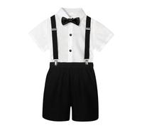 Generico Abbigliamento Estivo per Ragazzi Completo Bambino Completivi da Estivi Dinosauro Stampa 2pcs Vestiti Set Camicia Quadri Manica Corta Festa Casual Conforto garantito tutto il giorno
