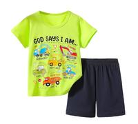 Generico Abbigliamento Sportivo per Bambini Neonato Maschio Camicia Manica Corta T-Shirt e Pantaloncini Pagliaccetto Maniche Corte con Bottoni Ricamate Stampa Righe Estive Idee Regalo Nascita