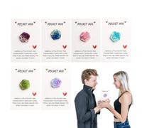Generico Abbraccio Tascabile | Calda Carezza Card Cuore Fiori - Ricordo Romantico 6 Pezzi con Messaggio Ispirazionale per Coppie, Incoraggiamento, Compleanno, Amici, San e