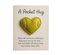 Generico Abbraccio Tascabile Tennis - 3,54x2,36x1,18 Pollici Ornamento Ricordo, Decorazione a Forma di Cuore con Carta Regalo | per Uomini Donne Ragazzi Adolescenti Nonna Nonno Moglie Marito Figlio