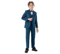 Generico Abiti Bambini, Ragazzi da Lavoro Cappotto 4 Pezzi Outfit Tuxedo Set per Abito Formale per Ragazzi con Gilet Pantaloni Papillon Set Slim, Tessuto Anti-Macchie