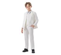 Generico Abiti Bambini, Ragazzi da Lavoro Cappotto 4 Pezzi Outfit Tuxedo Set per Abito Formale per Ragazzi con Gilet Pantaloni Papillon Set Slim, Stile Vintage retrò, vestibilità Perfetta