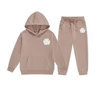 Generico Abiti Bambini, Set Di Per Bambine, Con Cappuccio E Pantaloni Stampati Con Lettere, Comodi Due Pezzi Per Piccoli, Moda E Abbigliamento Da Casa, Confortevole Per Tutta La Stagione