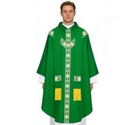 Genérico Abiti Da Pastore Per Uomo,Con Casula Cattolica E Nastro | Tunica Chierico Ricamo Costume - Per Gli Uomini Preghiera Chiesa Matrimonio Mascherate Scenario Cosplay Servizio Fotografico