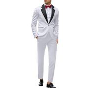 Generico Abiti da Uomo 2/3 Pezzi Suit Bottone Blazer Giacche Pantaloni Lunghezza Media Matrimonio Festa Giacca Vintage in Pelle Scamosciata Business per Sposo Testimone Ufficio