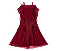 Generico Abiti Di Halloween Da Donna Gotico Da Palazzo Vintage Vestito Da Steampunk Strega Pipistrello Costumi Di Halloween Rinascimentale In Pizzo Costume Da Strega Cosplay Horror Abito Da Vampiro