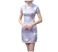 Generico Abiti Donna Cerimonia Autunno,Abito da Festa Corto da Donna A Maniche Corte con Collo E Aderente Mini Canotta