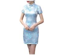 Generico Abiti Donna Cerimonia Autunno,Abito da Festa Corto da Donna A Maniche Corte con Collo E Aderente Mini Canotta