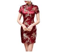 Generico Abiti Donna Cerimonia Autunno,Abito da Festa Corto da Donna A Maniche Corte con Collo E Aderente Mini Canotta